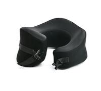 C Cushion Lab coussin de voyage compact à design ergonomique breveté primé pour soutien du menton et du cou, en mousse à mémoire de forme, pour voyage en avion ou en voiture, noir, taille L