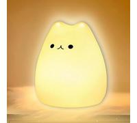 C DISTRIBUTION COLOR - POPY - Veilleuse Chat Portable pour Bébé, 7 LED Multicolores, Lampe Tactile en Silicone, Cadeau d'Anniversaire pour Enfants