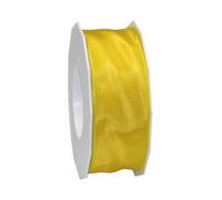C.E. Pattberg Präsent Lyon Ruban taffetas avec fil de fer Jaune 40 mm x 25 m, baie