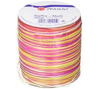 C.E. Pattberg Raffia Rubans en Raphia de Viscose Multicolores, Bobine de 50 m de Cordons pour Emballage Cadeau, 5 Fils de Décoration et Bricolage, Ruban Décoratif pour Présents