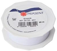 C.E. Pattberg SHEER blanc Ruban en Organza scintillant et soyeux, Rouleau de 25 m, Largeur 25 mm, Accessoire de Décoration & Bricolage, Ruban Décoratif pour Présents et Table de Fête