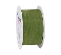 C.E. Pattberg SHEER olive (vert) Ruban en Organza scintillant et soyeux, Rouleau de 25 m, Largeur 40 mm, Accessoire de Décoration & Bricolage, Ruban Décoratif pour Présents et Table de Fête
