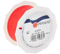 C.E. Pattberg SHEER rouge Ruban en Organza scintillant et soyeux, Rouleau de 25 m, Largeur 40 mm, Accessoire de Décoration & Bricolage, Ruban Décoratif pour Présents et Table de Fête