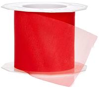 C.E. Pattberg SHEER rouge Ruban en Organza scintillant et soyeux, Rouleau de 25 m, Largeur 72 mm, Accessoire de Décoration & Bricolage, Ruban Décoratif pour Présents et Table de Fête