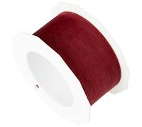 C.E. Pattberg SHEER rouge rubis Ruban en Organza scintillant et soyeux, Rouleau de 25 m, Largeur 40 mm, Accessoire de Décoration & Bricolage, Ruban Décoratif pour Présents et Table de Fête