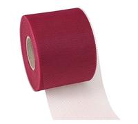 C.E. Pattberg VERONA rouleau de tulle bordeaux, 50 m de rouleau tulle blanc, largeur 72 mm, ruban décoration mariage champêtre, couture et emballage de cadeaux