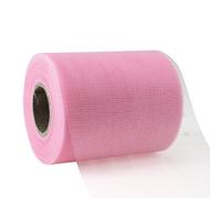 C.E. Pattberg VERONA rouleau de tulle rose clair, 50 m de rouleau tulle blanc, largeur 112 mm, ruban décoration mariage champêtre, couture et emballage de cadeaux