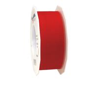 PRÄSENT C.E. Pattberg Verona Rouleau de Tulle Rouge, 50 m de Rouleau Tulle Blanc, Largeur 40 mm, Ruban décoration Mariage champêtre, Couture et Emballage de Cadeaux