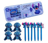 C Ensemble de papeterie apparence de dessin animé stylo gel gomme trousse crayons double couche set de papeterie stitch inspired