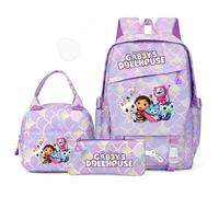 C Ensemble sac à dos 45 cm Ensemble 3 pièces Motif dessin animé mignon Confortable à porter Combinaison multifonctionnelle Cartable