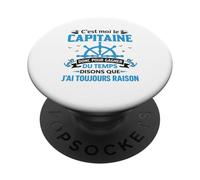 C’est Moi Le Capitaine Humour Drôle Marin Bateau Navigation PopSockets PopGrip Adhésif