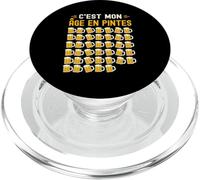 C’est Mon Âge en Pintes 40 Ans Humour Anniversaire Bière PopSockets PopGrip pour MagSafe
