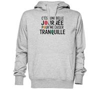 C’est Une Belle Journée pour Me Laisser Tranquille Gris Sweat À Capuche Sweat-Shirt Jersey Unisexe Homme Femme Grey Unisex Hoodie