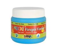Kreul 28104 - Mucki Peinture au Doigt pour Tissu, 150 ML en Bleu, sans paraben, sans Gluten, sans Lactose et végétalienne, optimale pour l'application avec Les Doigts et Les Mains