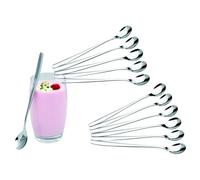 c|h|g 9895-02 Lot de 12 cuillères à Long Drink en Acier Inoxydable 19 cm de Long