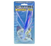 C&H, Hochet Jet Rigged & Ready, jupe bleu/argent/rose, crochet Mustad 7/0, pivot AFW, ligne mono Grand Chelem de 45,3 kg, 1,8 m