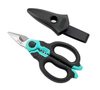 C.JET TOOL Ciseaux d'électricien en acier inoxydable ultra résistants pour câble souple en aluminium, cuivre, 15,2 cm (turquoise)