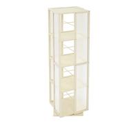 C-Juzarl Bibliothèque à 4 niveaux, rotative à 360 °, support au sol, bibliothèque, étagère de bureau, pour salon, bureau, beige et jaune