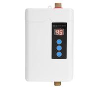 C-Juzarl Chauffe-eau électrique instantané - 5 kW - Mini chauffe-eau avec affichage LED - Sans prise - Avec télécommande - Pour cuisine, salle de bain - Blanc