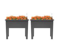 C-Juzarl Jardinière surélevée - Lit de fleurs - Kit de construction pour jardin, balcon - Idéal pour la culture de légumes, fruits, herbes (gris)