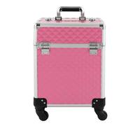 C-Juzarl Mallette de maquillage à roulettes - 34 x 24 x 41 cm - Roulettes pivotantes à 360° - Pour esthéticienne, coiffeur, Rose foncé, 34*24*41cm, Moderne