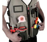 C.K Magma Gilet porte-outils MA2729 – 14 poches, réfléchissant, porte-mètre – Noir/Gris Unisize