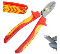 C.K RedLine 2025 Edition VDE CombiCutter 1, Coupe-câble électrique allemand de 160 mm avec cisaillement à vis, cordon prêt à l'emploi, coupe-câble robuste pour électricien, cisaille CK Tools T39081A