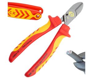 C.K RedLine 2025 Edition VDE CombiCutter 1, Coupe-câble électrique allemand de 160 mm avec cisaillement à vis, cordon prêt à l'emploi, coupe-câble robuste pour électricien, cisaille CK Tools T39081A