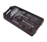 C.K T1180 Jeu de 4 ciseaux à bois professionnel avec pierre à affûter