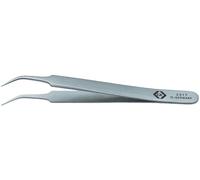 C.K T2317 Pince brucelle de précision pointue, courbée, fine 105 mm