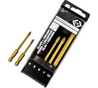 C.K Magma Jeu de forets T3059 spécial verre 5 pièces 4, 5, 6, 7, 10 mm