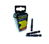 C.K T4560 PZ2LD10 | Set de 10 embouts de tournevis à frapper en acier PZ2 | Kit de 10 Embouts de vissage "Blue Steel" PZ2 | Lot de 10 Bleu embouts PZ2