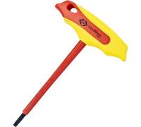 C.K Tools llen Isolée VDE à Poignée en T, 3,5 mm x 100 mm, Acier S2 | Testée individuellement à 10 000 V, travail jusqu’à 1 000 V, lame trempée et durcie, prise ergonomique, trou de suspension