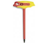 C.K Tools llen Isolée VDE à Poignée en T, 4 mm x 150 mm, Acier S2 | Testée individuellement à 10 000 V, travail jusqu’à 1 000 V, lame trempée et durcie, prise ergonomique, trou de suspension