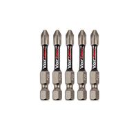 C.K Tools Vorteck Embouts de Vissage à Impact PZ2, 50 mm, Set Pozidriv pour Visseuse à Chocs, Emmanchement 1/4 pouce Hex Quick Lock, Pointe Magnétique, Zone de Torsion, Lot de 5 Pro CK T4470 PZ2L05D5