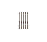 C.K Tools Vorteck Embouts de Vissage à Impact PZ2, 90 mm, Pozidriv pour Visseuse à Chocs, Queue 1/4 pouce Hex Quick Lock, Pointe Magnétique, Zone de Torsion, Longue Portée, Lot de 5 CK T4470 PZ2L09D5