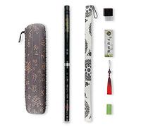 C Key Dizi Flûte Chen Qing en bambou amer avec membrane, colle et protection - Instrument chinois traditionnel e C/bambou amer noir + rouge)