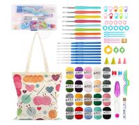 C Kit de crochet 76 pièces sac de rangement pour matériel de tricot à la main outils de tricot à la main DIY adapté aux débutants
