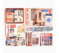 C Kit de scrapbooking esthétique rétro 346PCS rétro polyvalents création manuelle créative collection thème vintage autocollant