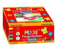 C. Kreul - Gouache textile pour doigts MUCKI - 150 ml - Kit de 4