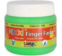Kreul 28105 - Mucki Peinture au Doigt pour Tissu, 150 ML en Vert, sans paraben, sans Gluten, sans Lactose et végétalienne, optimale pour l'application avec Les Doigts et Les Mains