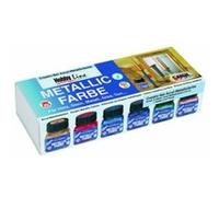 KREUL 77600 - Set de 6 pots de peinture acrylique métallisée de 20 ml avec 1 pinceau Peinture à base d’eau opaque et crémeuse avec un effet métallisé glamour Sèche rapidement et résiste à l’eau