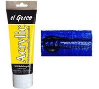Kreul 28312 - El Greco Acrylic, tube de 75 ml en bleu outremer, peinture acrylique brillante, hautement pigmentée, qualité d'étude, peut être peinte avec du beurre, pour une peinture pâteuse