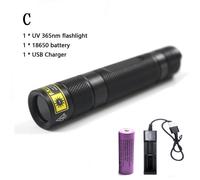 C Lampe de poche UV aste portable, 10W, 365nm, lampe noire, scorpion, détecteur d'urine pour animaux de compagnie, corps en aluminium ""Nipseyteko