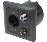 C-Line Presto Inprojal CBE 12 Volt Prise Sat TV + cadre + isodose anthracite