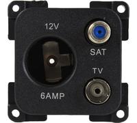 C-Line Presto Inprojal CBE 12 Volt Prise Sat TV Caravane Camping-car noir