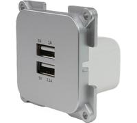 C-Line Presto Inprojal CBE double prise USB 12 / 24 Volts camping-car 3,1 A argent