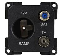 C-Line Presto Inprojal CBE Prise 12 V pour satellite, TV, caravane, camping-car, caravane, noir