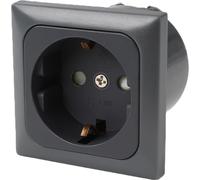C-Line Presto Inprojal CBE prise Schuko + cadre de recouvrement + isodose 220 / 230 Volt anthracite