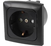 C-Line Presto Inprojal CBE prise Schuko + cadre de recouvrement + isodose 220 / 230 Volt noir